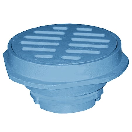 Jones Stephens 4in Code Blue No Caulk Mechanical Joint Cesspool Drain, 8in Cast Iron Strainer - 4-1/16in Height D76704